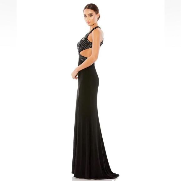 Mac Duggal Black Sequin Sleeveless Formal Evening Gown Special Occasion Dress - Picture 6 of 14